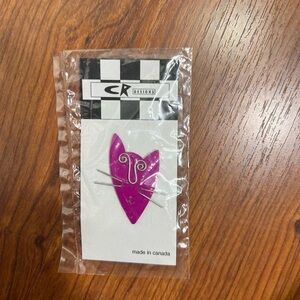 Pink Metal Cat Pin Quirky NIP